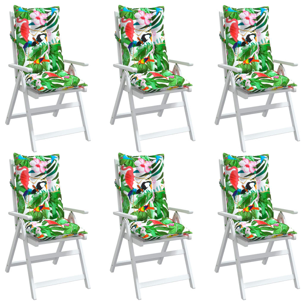 vidaXL Jastuci za stolicu s visokim naslonom 6 kom višebojni tkanina