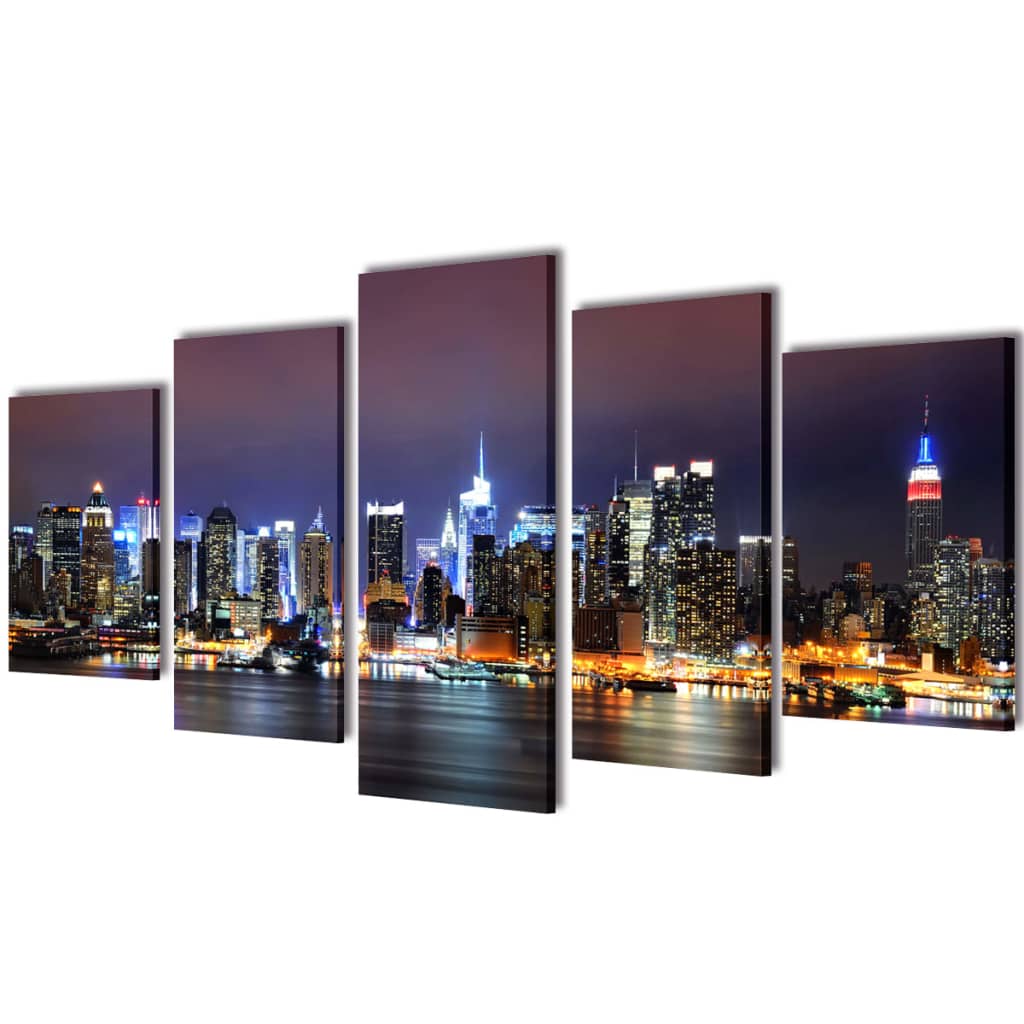 Set slika na platnu panorama New Yorka