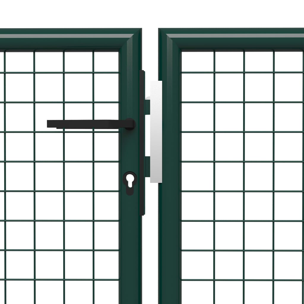 vidaXL Vrtna vrata čelična 400 x 100 cm zelena