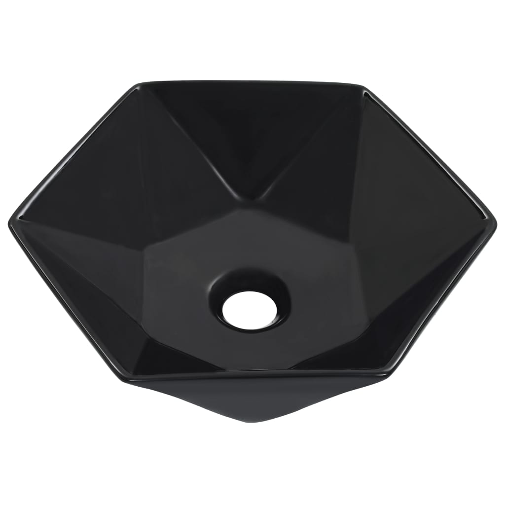 vidaXL Umivaonik 41 x 36,5 x 12 cm keramički crni