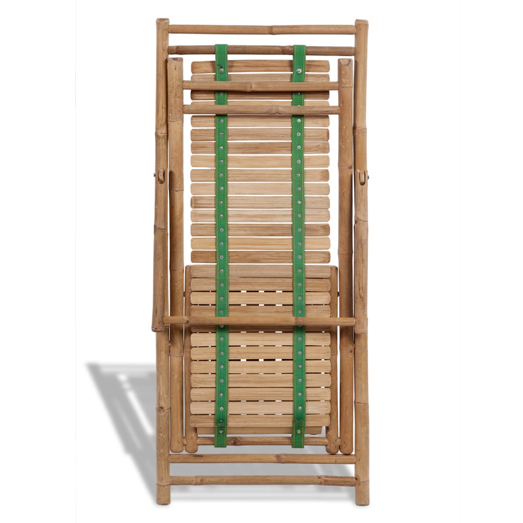 vidaXL Vrtna stolica s naslonom za noge bambus