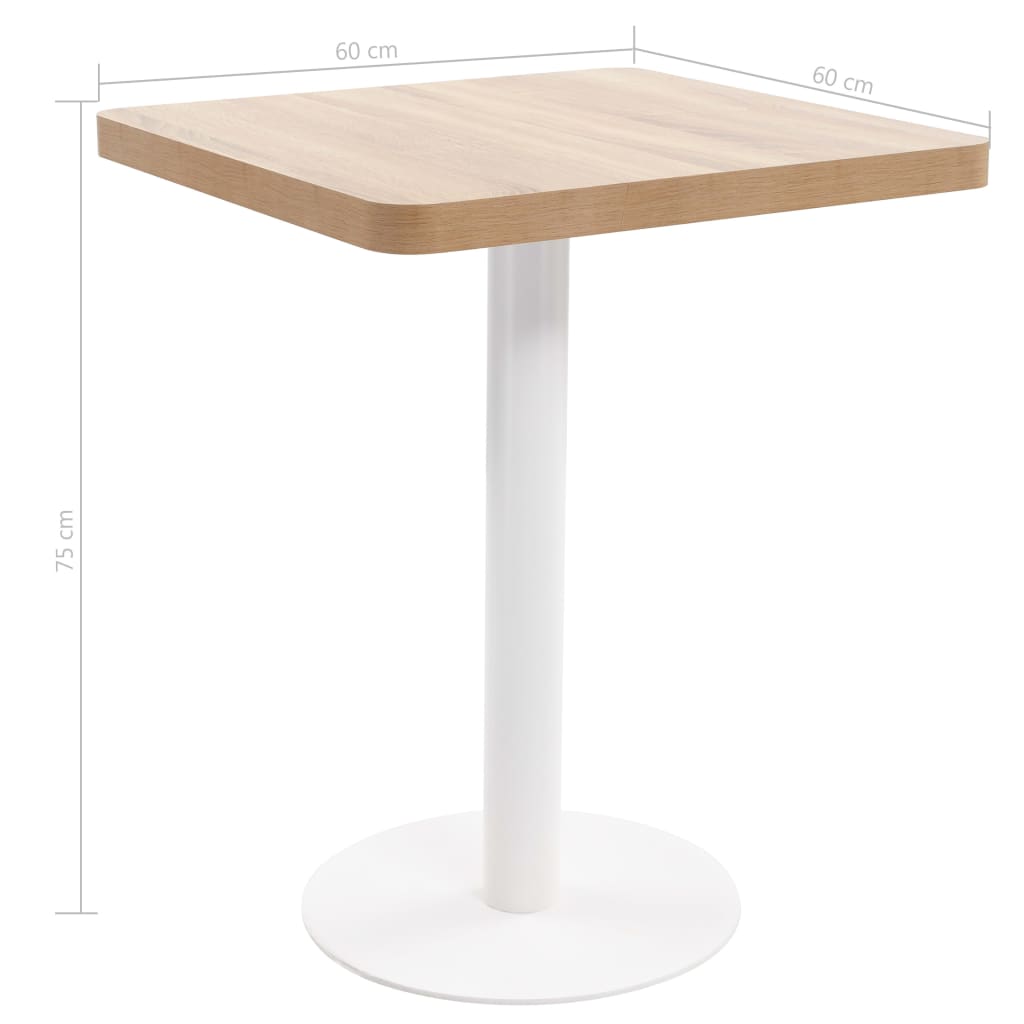 vidaXL Bistro stol svjetlosmeđi 60 x 60 cm MDF