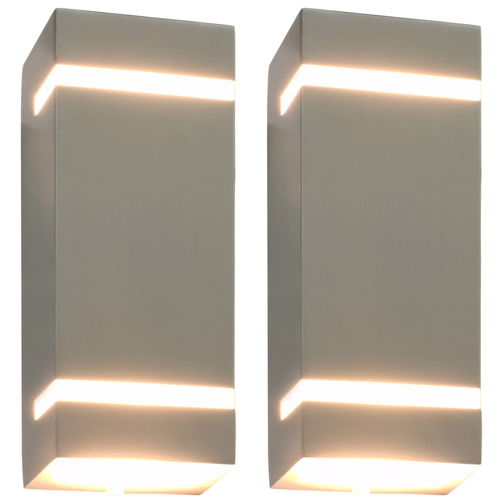 vidaXL Vanjske zidne svjetiljke 2 kom 35 W srebrne pravokutne
