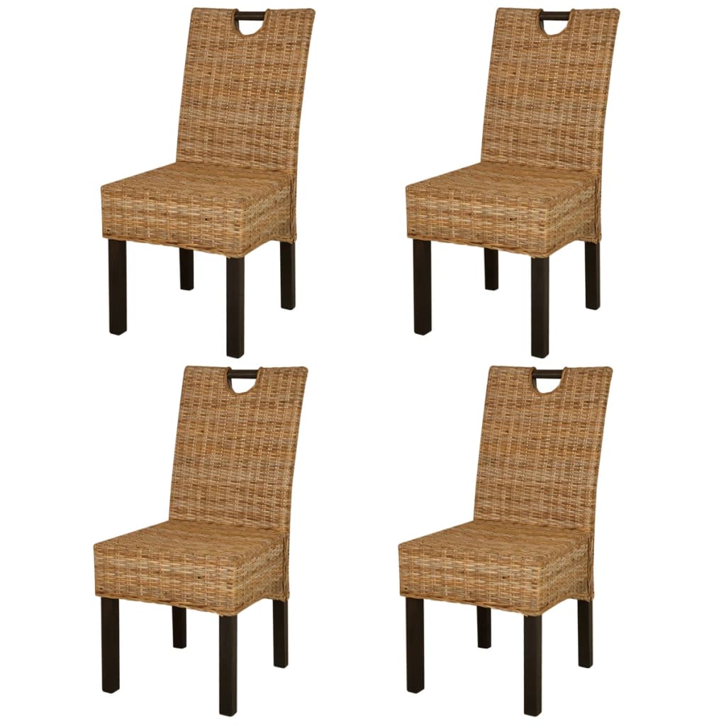 vidaXL Blagovaonske stolice 4 kom od kubu ratana i drva manga