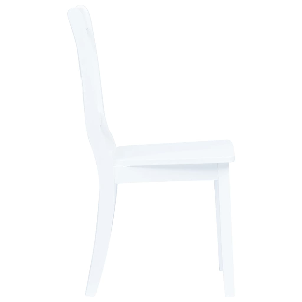 vidaXL Blagovaonske stolice od masivnog drva kaučukovca 4 kom bijele