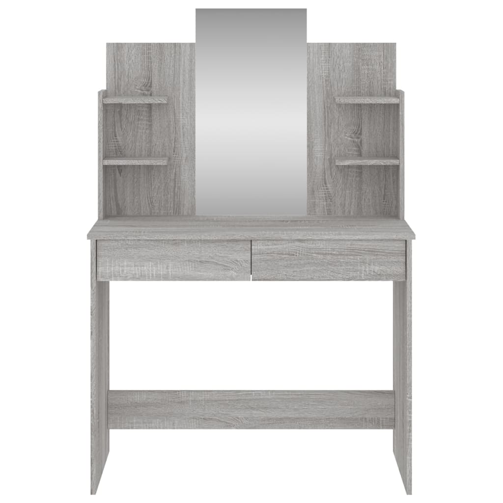 vidaXL Toaletni stolić s ogledalom boja sivog hrasta 96 x 39 x 142 cm