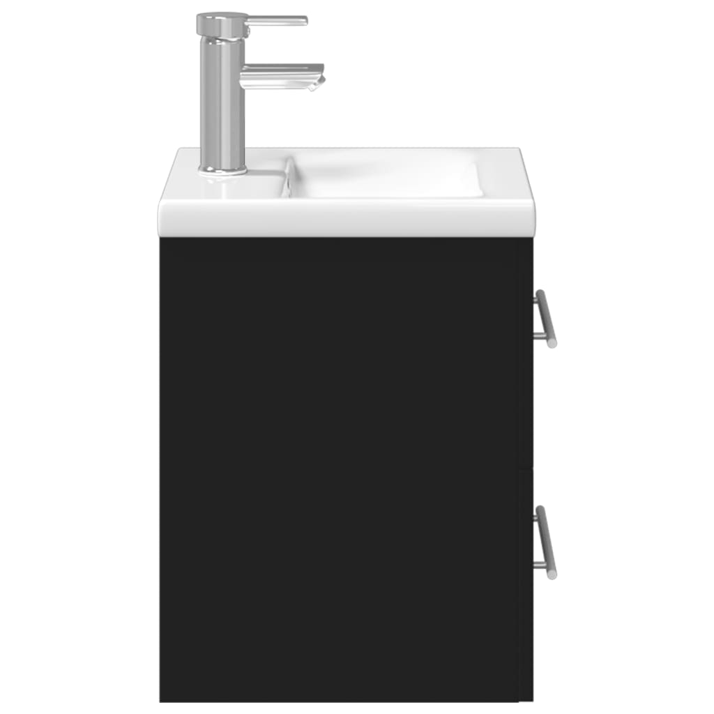 vidaXL Kupaonski ormarić s ugrađenim umivaonikom crni