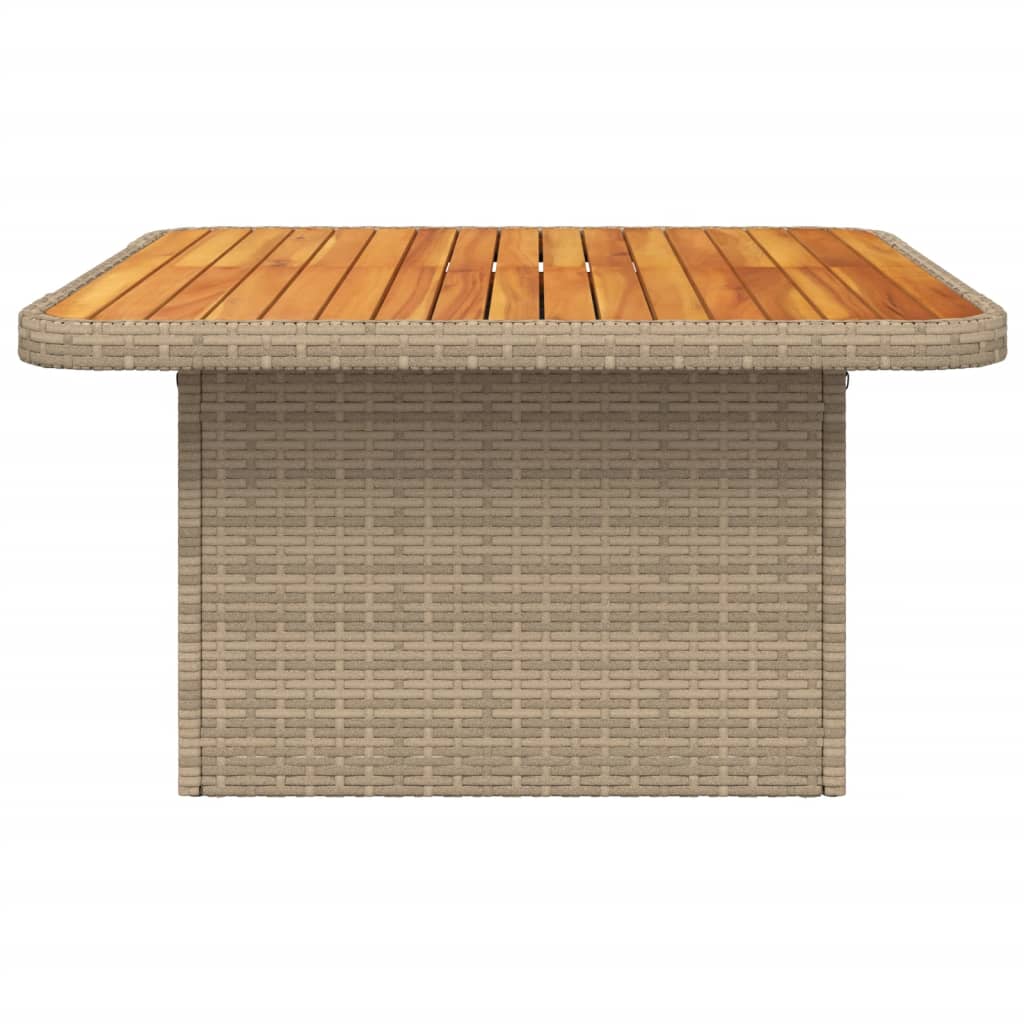 vidaXL Vrtni stol bež 80 x 80 x 71 cm od poliratana i drva bagrema