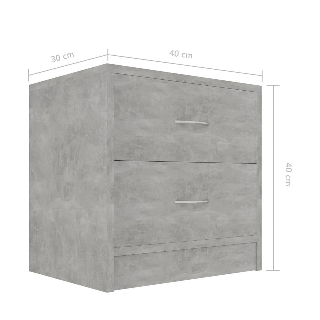 vidaXL Noćni ormarić siva boja betona 40 x 30 x 40 cm od iverice