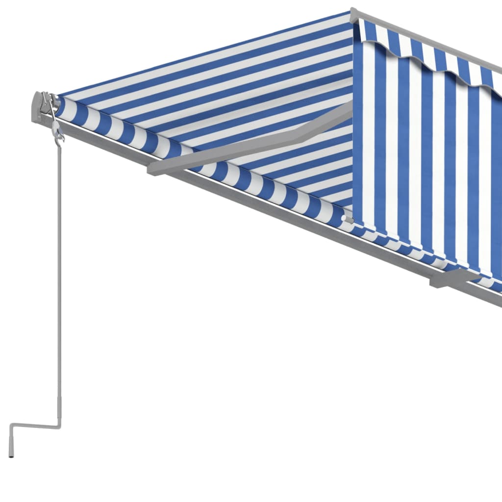 vidaXL Tenda na ručno uvlačenje s roletom 4,5 x 3 m plavo-bijela