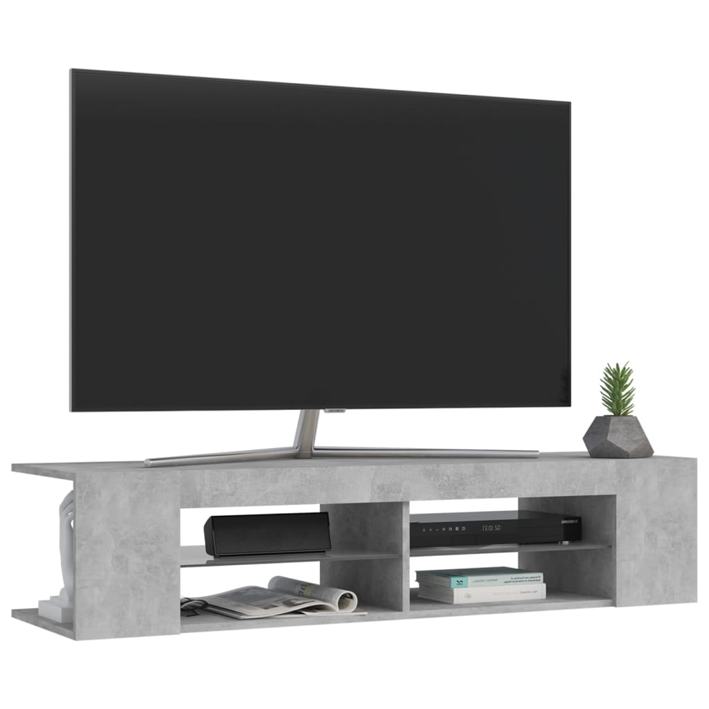vidaXL TV ormarić s LED svjetlima siva boja betona 135 x 39 x 30 cm
