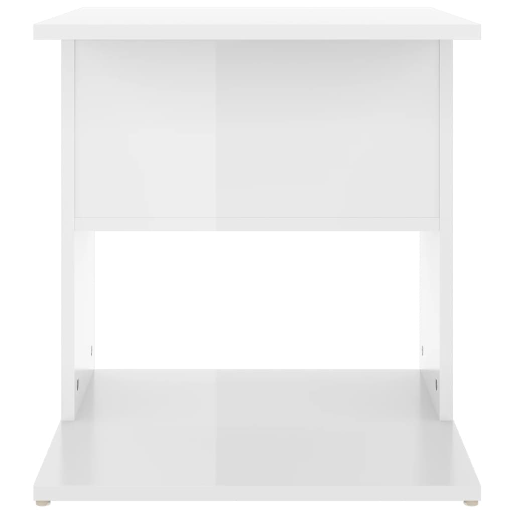 vidaXL Bočni stolić visoki sjaj bijeli 45 x 45 x 48 cm od iverice