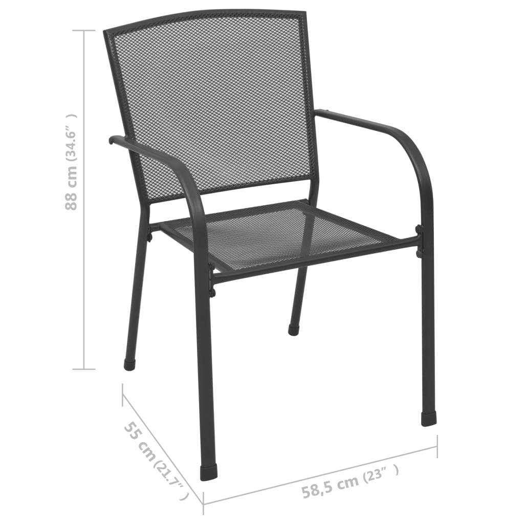vidaXL Vanjske stolice s mrežastim dizajnom 4 kom antracit čelične