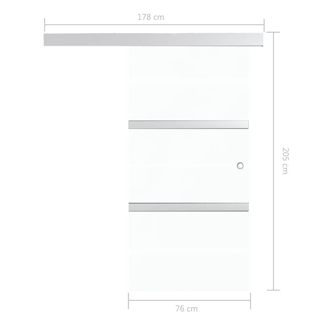 vidaXL Klizna vrata od stakla ESG i aluminija 76 x 205 cm