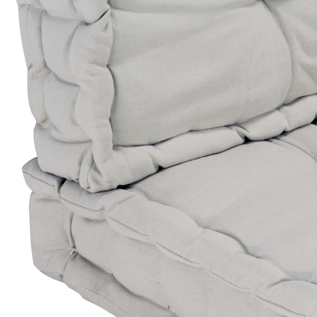 vidaXL Paletni podni jastuci 2 kom pamučni sivi