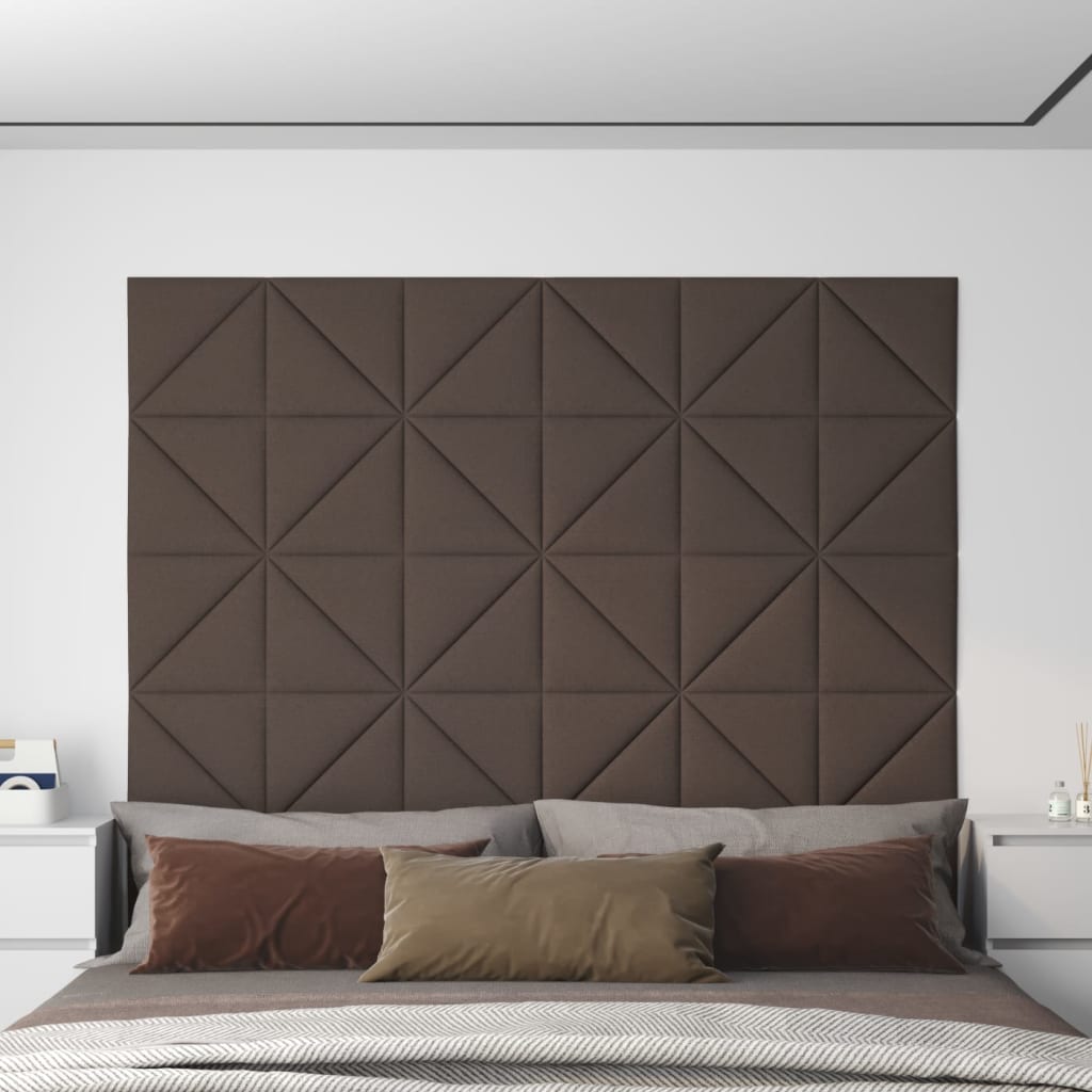 vidaXL Zidne ploče od tkanine 12 kom smeđesive 30x30 cm 0,54 m²