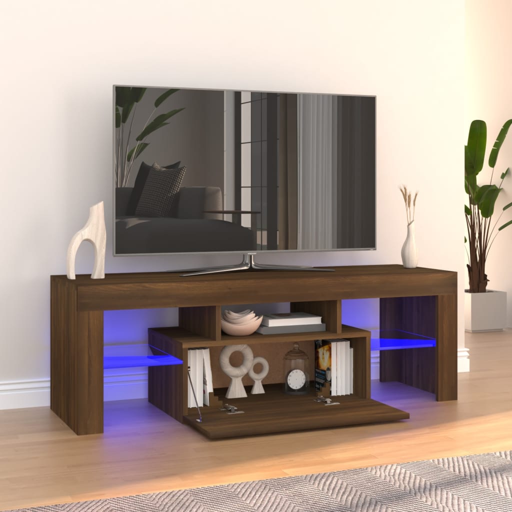 vidaXL TV ormarić s LED svjetlima boja smeđeg hrasta 120 x 35 x 40 cm
