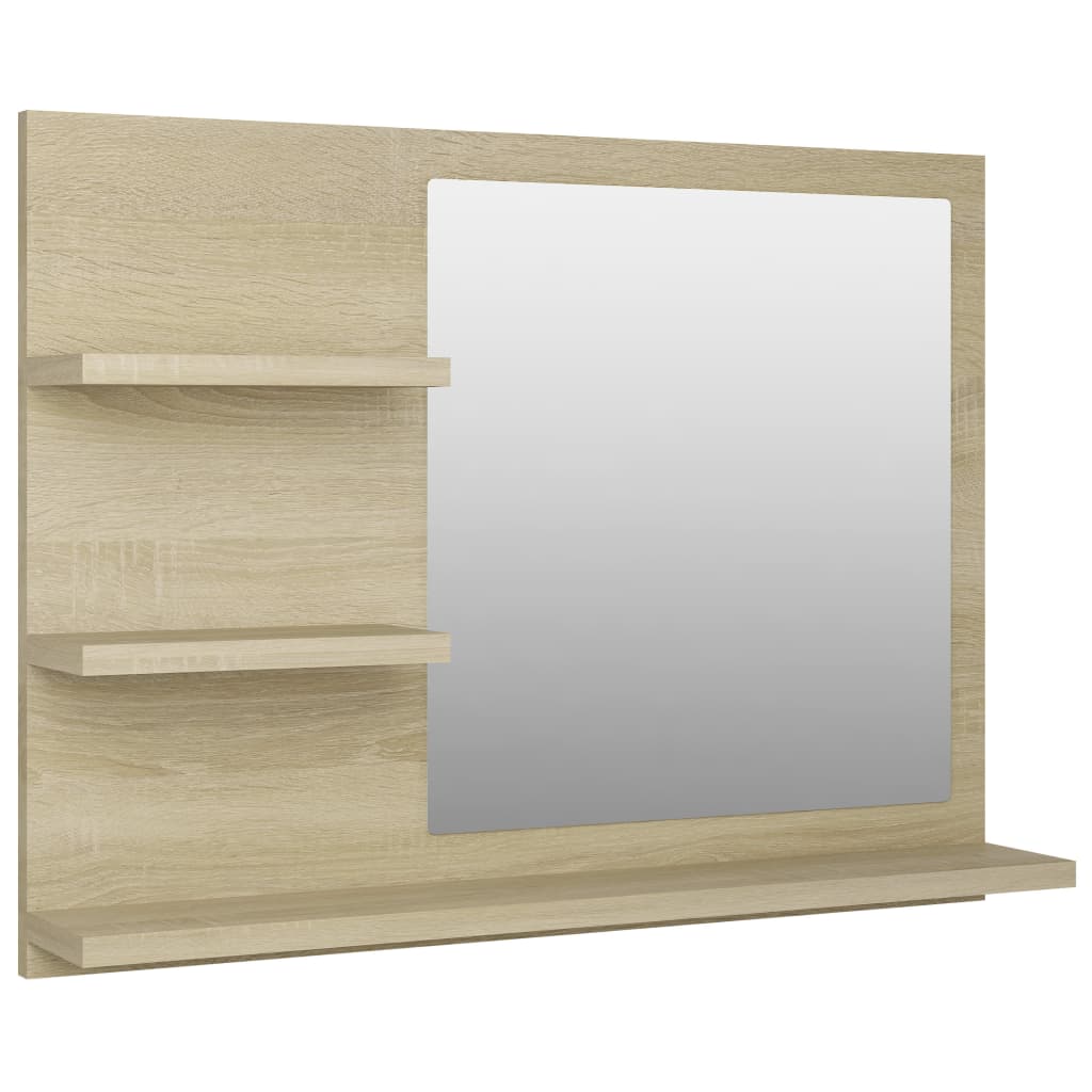 vidaXL Kupaonsko ogledalo boja hrasta 60x10,5x45 cm konstruirano drvo