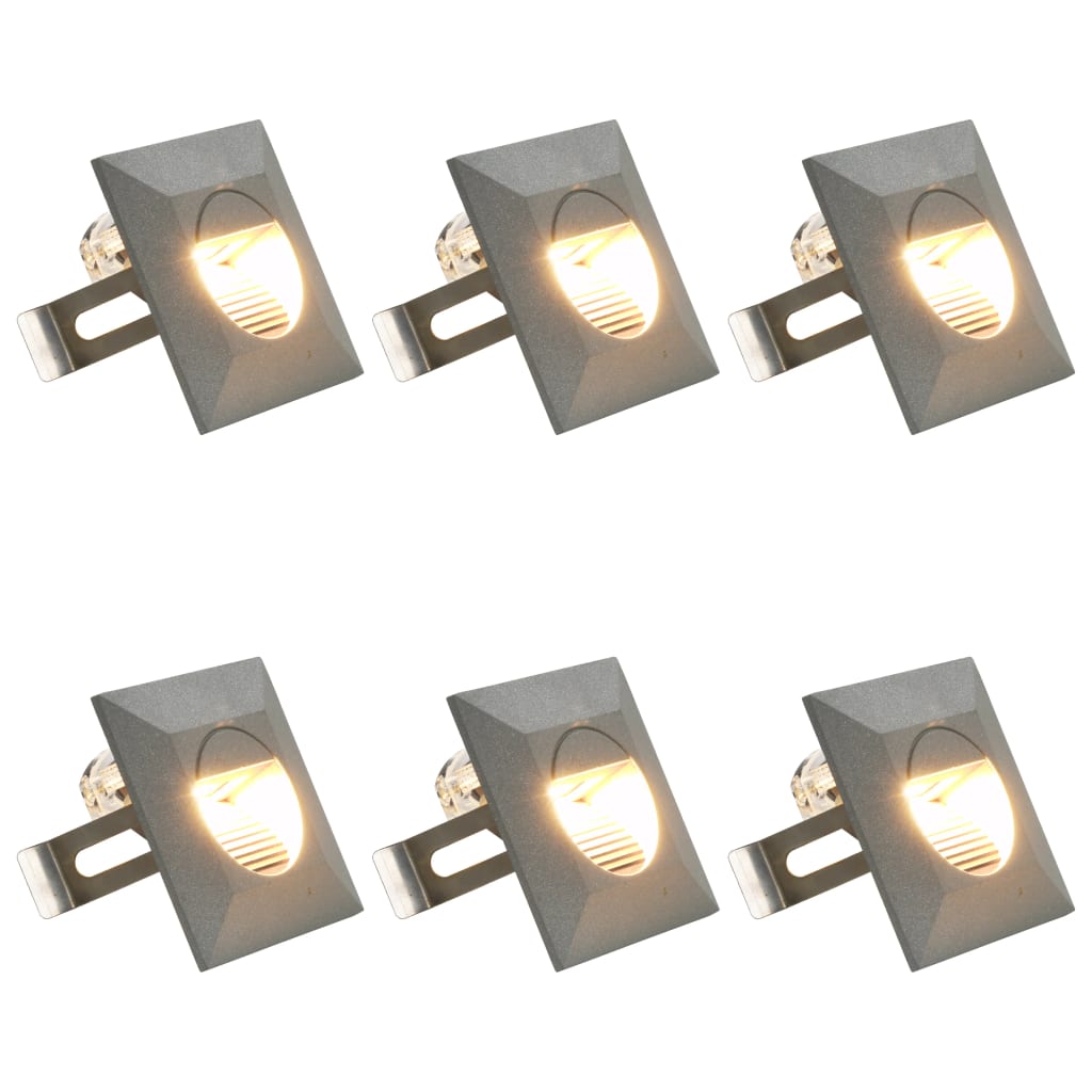 vidaXL Vanjske LED zidne svjetiljke 6 kom 5 W srebrne četvrtaste