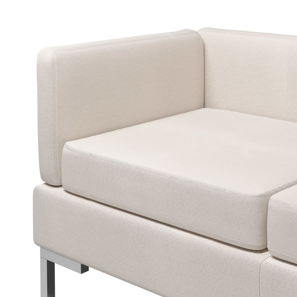 vidaXL 5-dijelni set sofa od tkanine krem