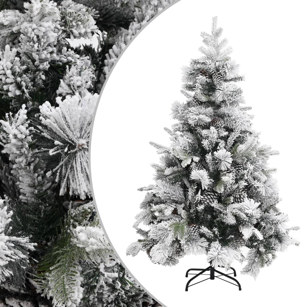 vidaXL Božićno drvce sa snijegom i šiškama 150 cm PVC i PE