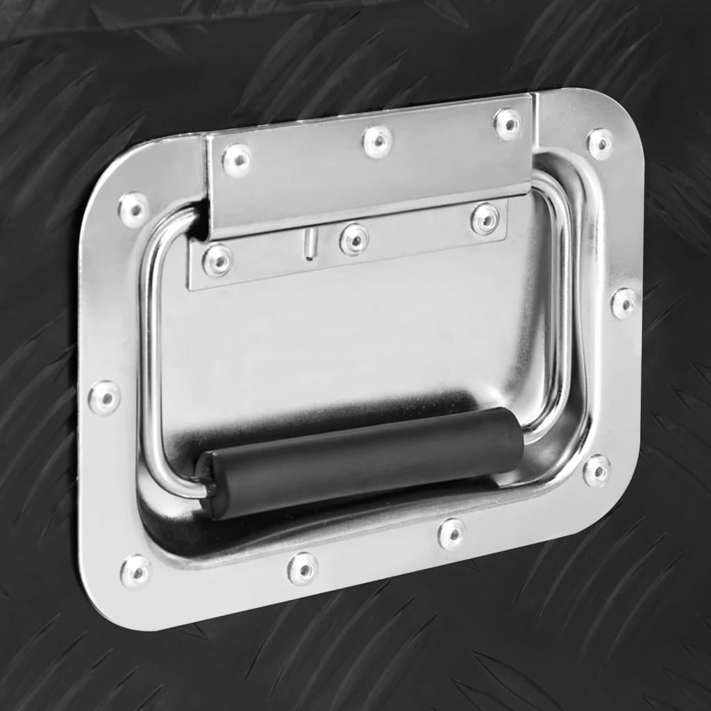 vidaXL Kutija za pohranu crna 80 x 39 x 30 cm aluminijska
