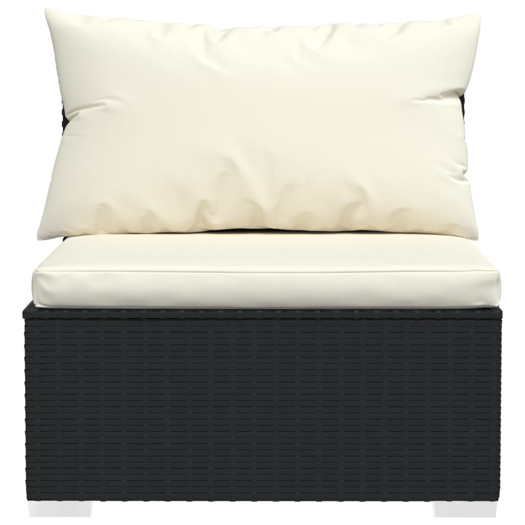 vidaXL 8-dijelna vrtna garnitura od poliratana s jastucima crna