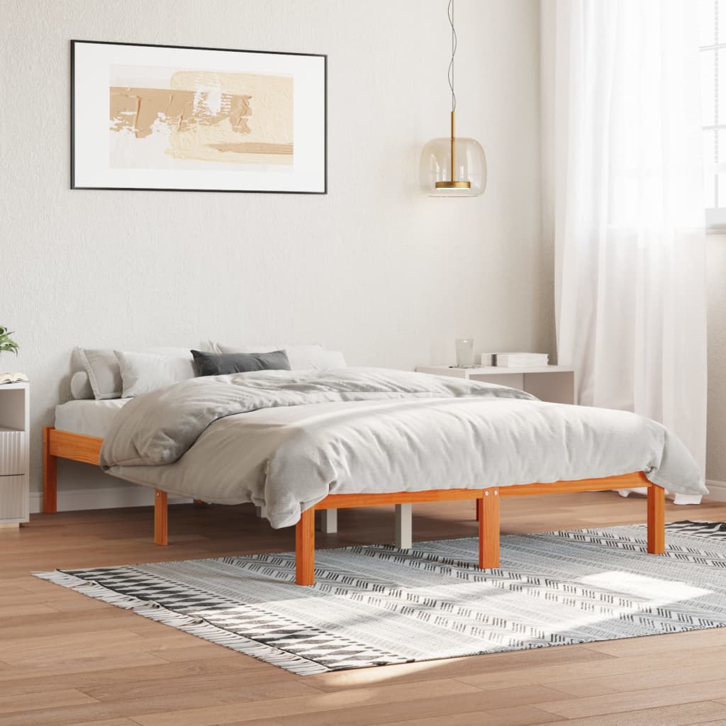 vidaXL Okvir kreveta voštano smeđi 140 x 190 cm od masivne borovine