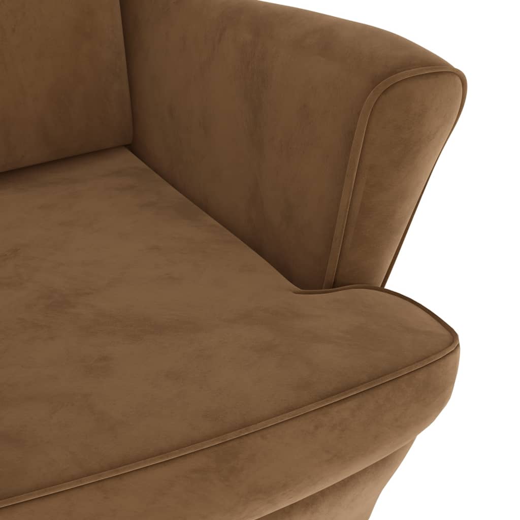 vidaXL Fotelja od baršuna smeđa