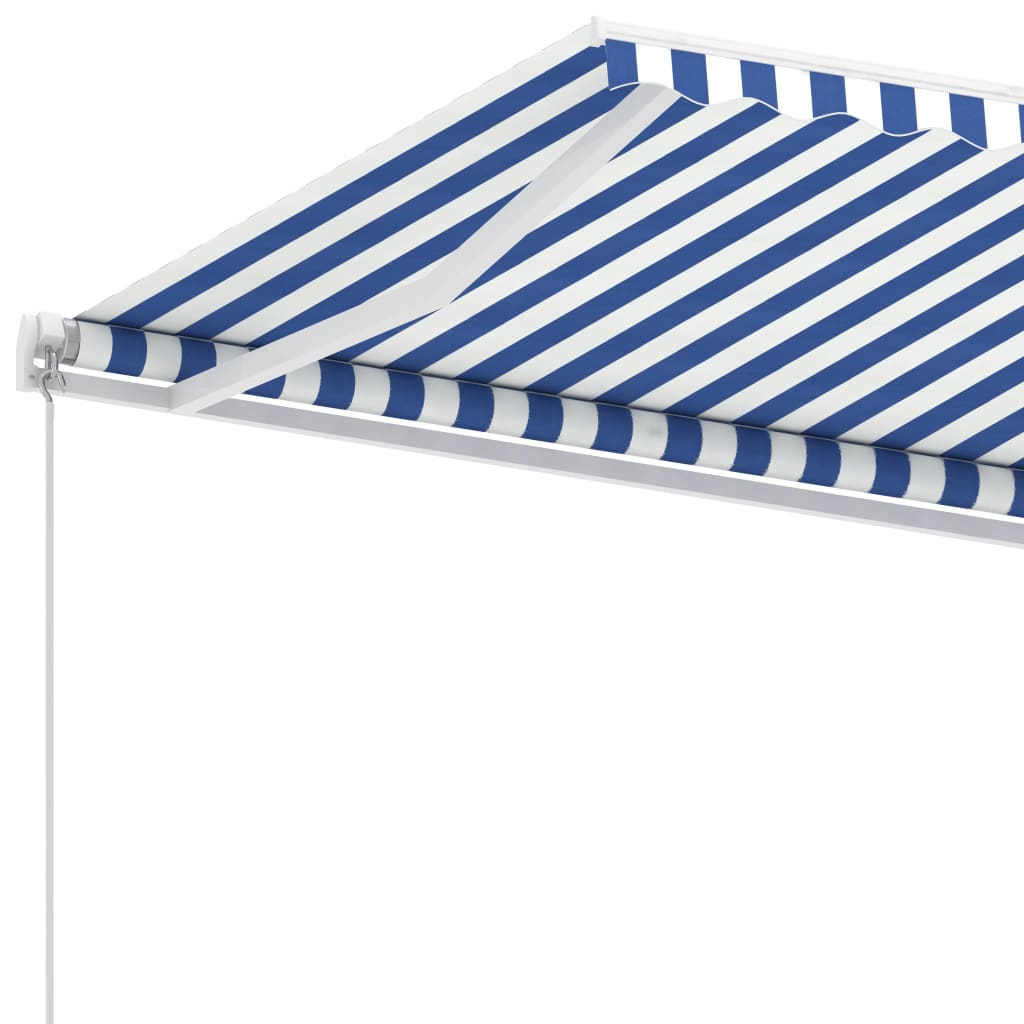 vidaXL Samostojeća tenda na ručno uvlačenje 400 x 350 cm plavo-bijela