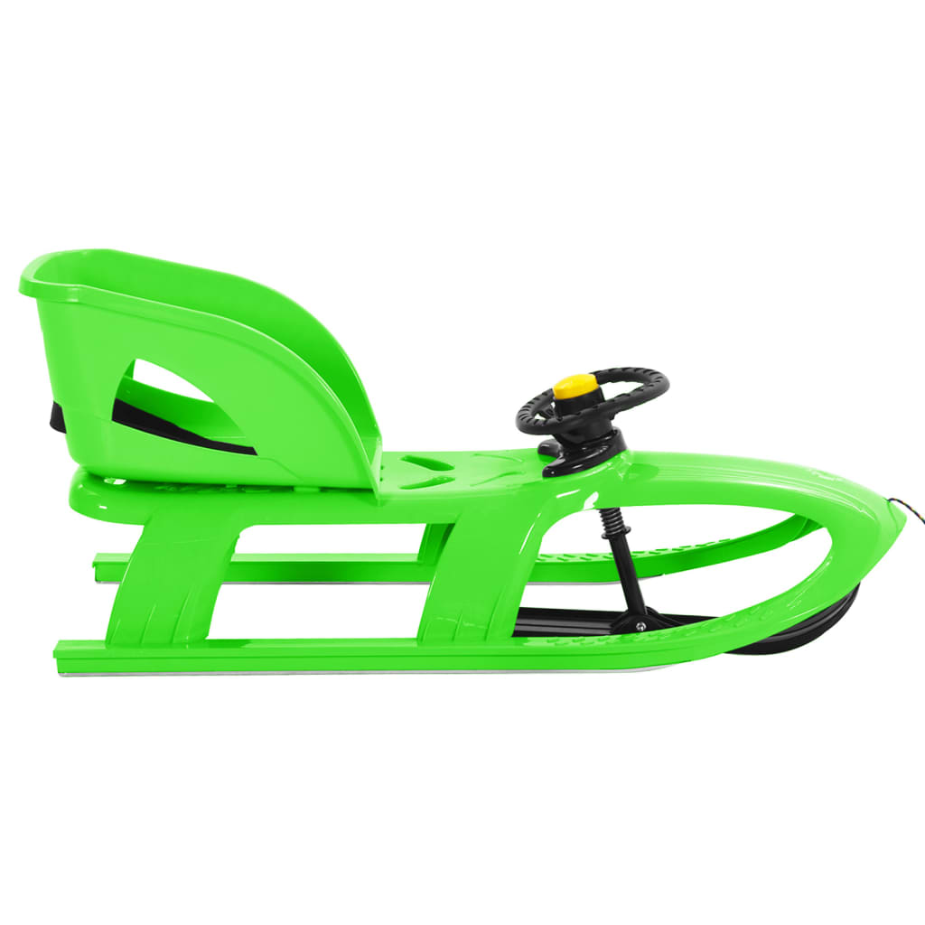 vidaXL Sanjke sa sjedalom i upravljačem zelene 102,5 x 40 x 23 cm PP
