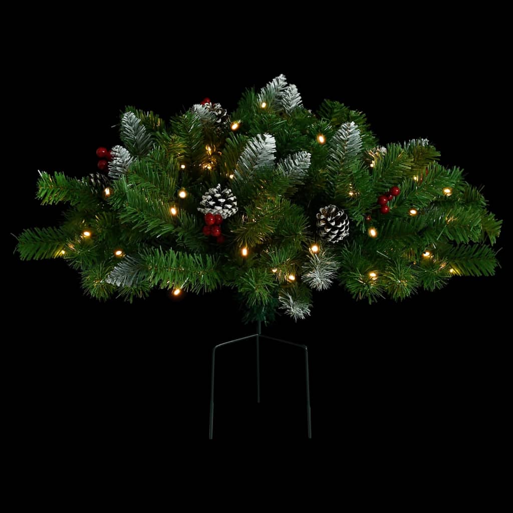vidaXL Umjetno osvijetljeno božićno drvce za stazu zeleno 40 cm PVC