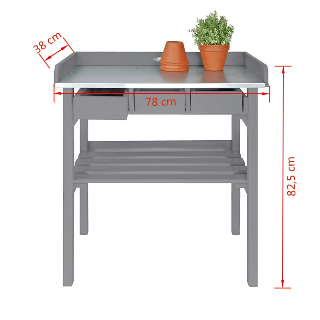 Esschert Design vrtni radni stol sivi CF29G