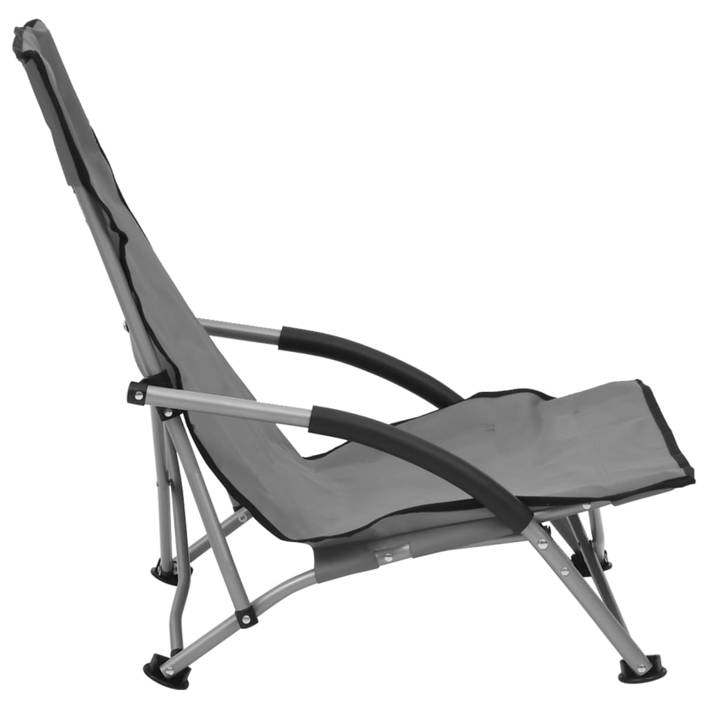 vidaXL Sklopive stolice za plažu od tkanine 2 kom sive
