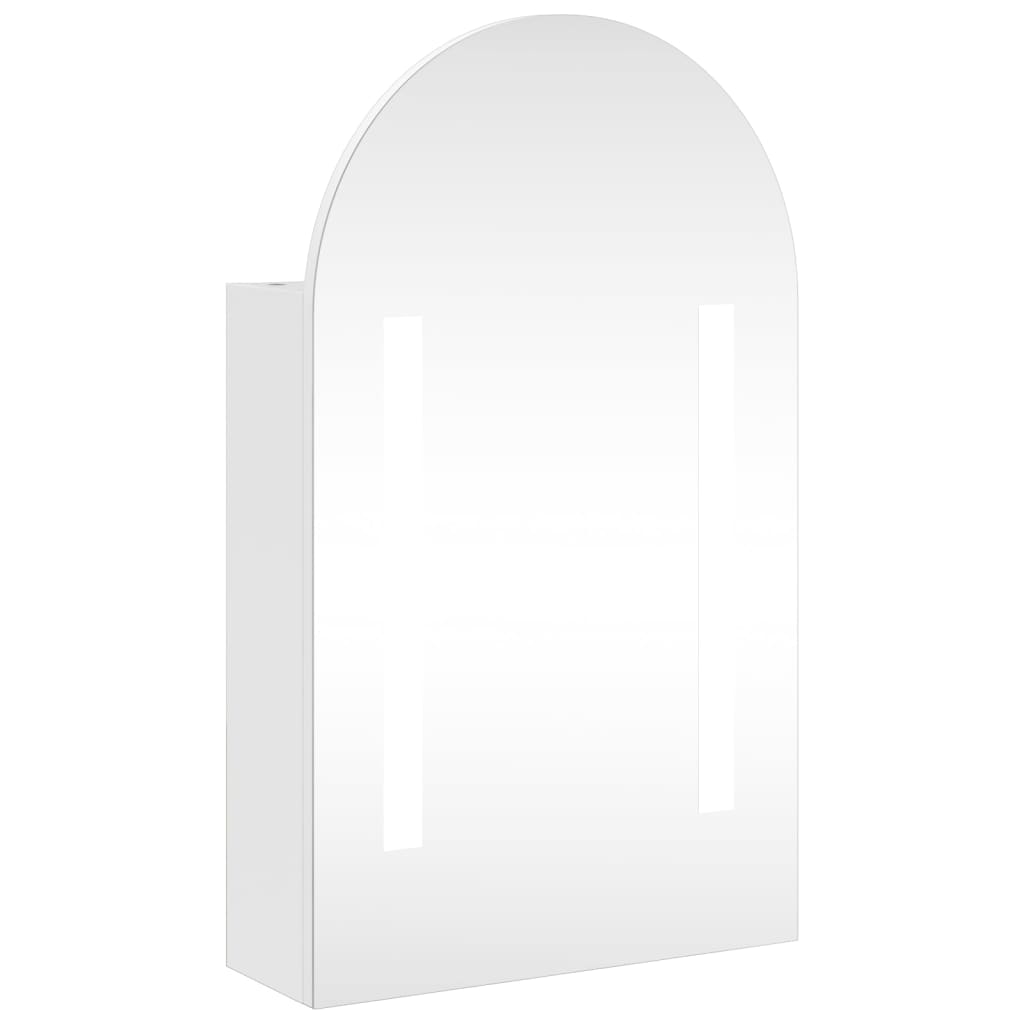 vidaXL Kupaonski ormarić s ogledalom LED lučni bijeli 42 x 13 x 70 cm