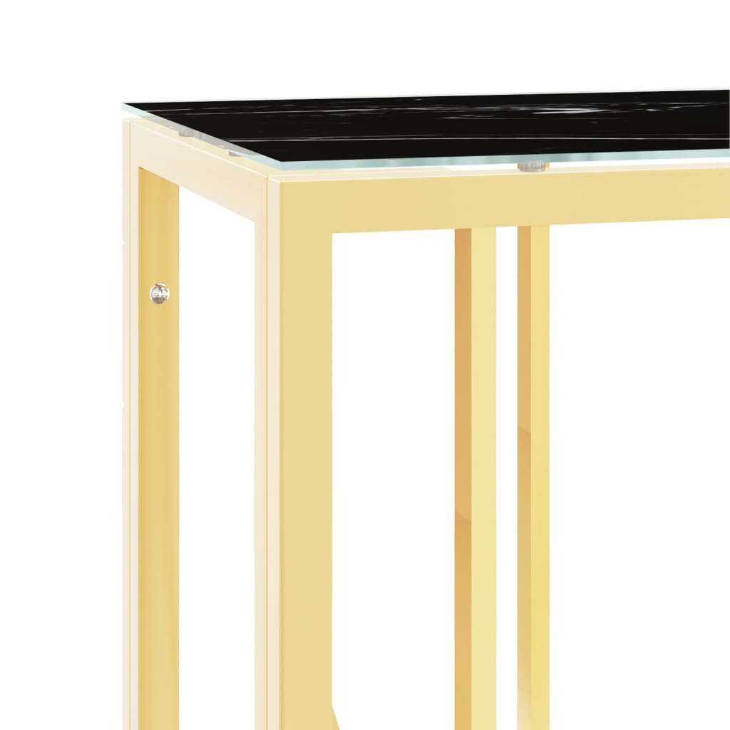 vidaXL Konzolni stol zlatni 70 x 30 x 70 cm nehrđajući čelik i staklo