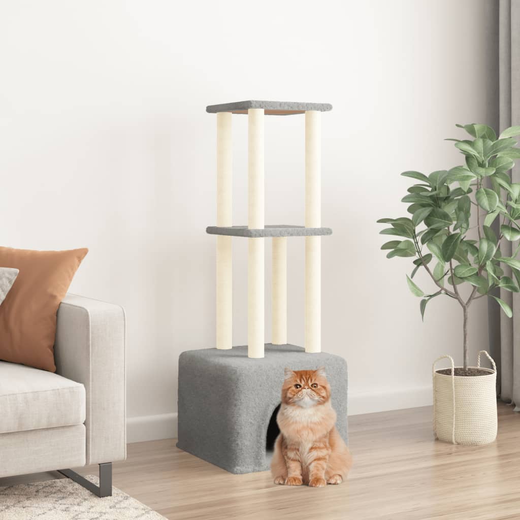 vidaXL Penjalica za mačke sa stupovima za grebanje svjetlosiva 133,5cm