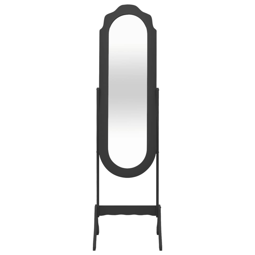 vidaXL Samostojeće ogledalo crno 45,5x47,5x160 cm konstruirano drvo