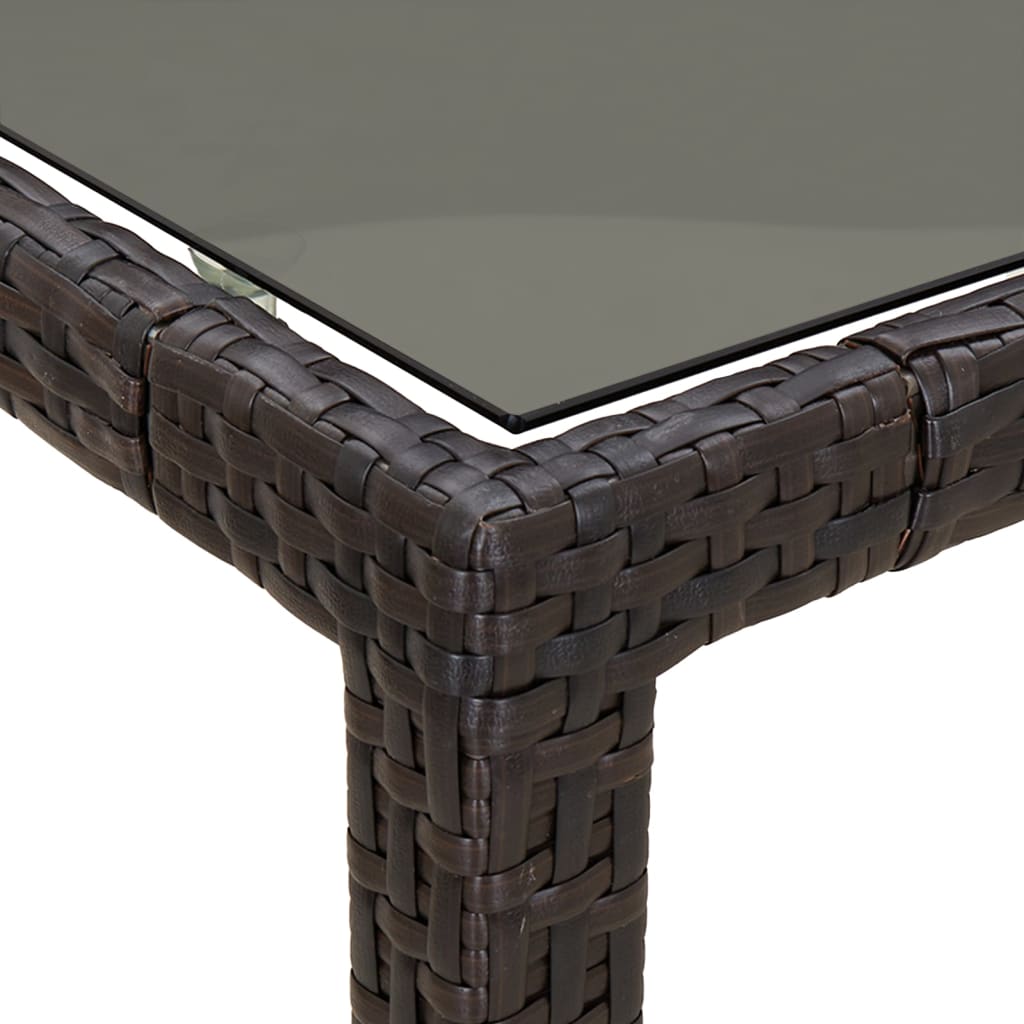 vidaXL Vrtni stol smeđi 250x100x75 cm od kaljenog stakla i poliratana
