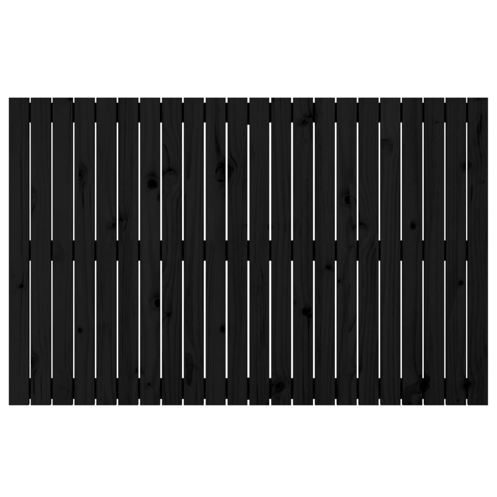 vidaXL Zidno uzglavlje crni 147x3x90 cm od masivne borovine