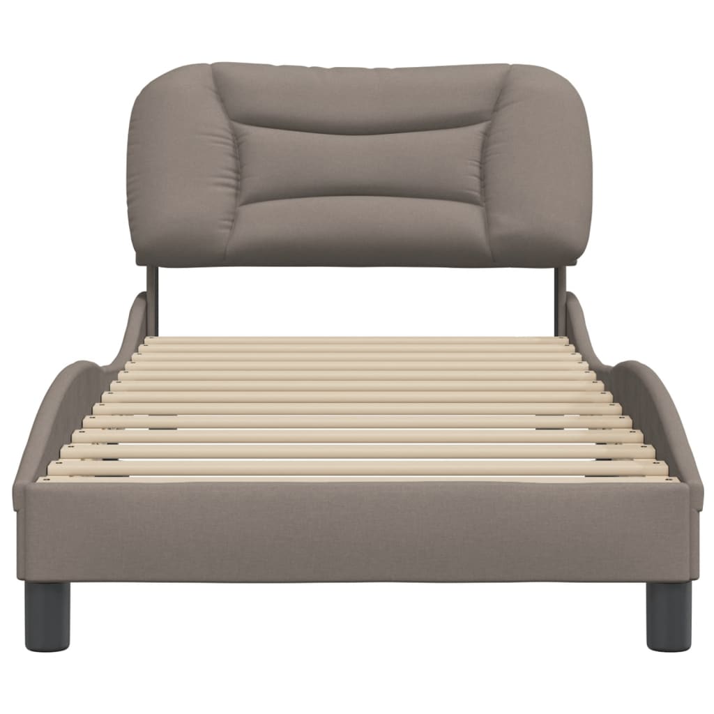 vidaXL Okvir za krevet s uzglavljem smeđesivi 90x200 cm od tkanine