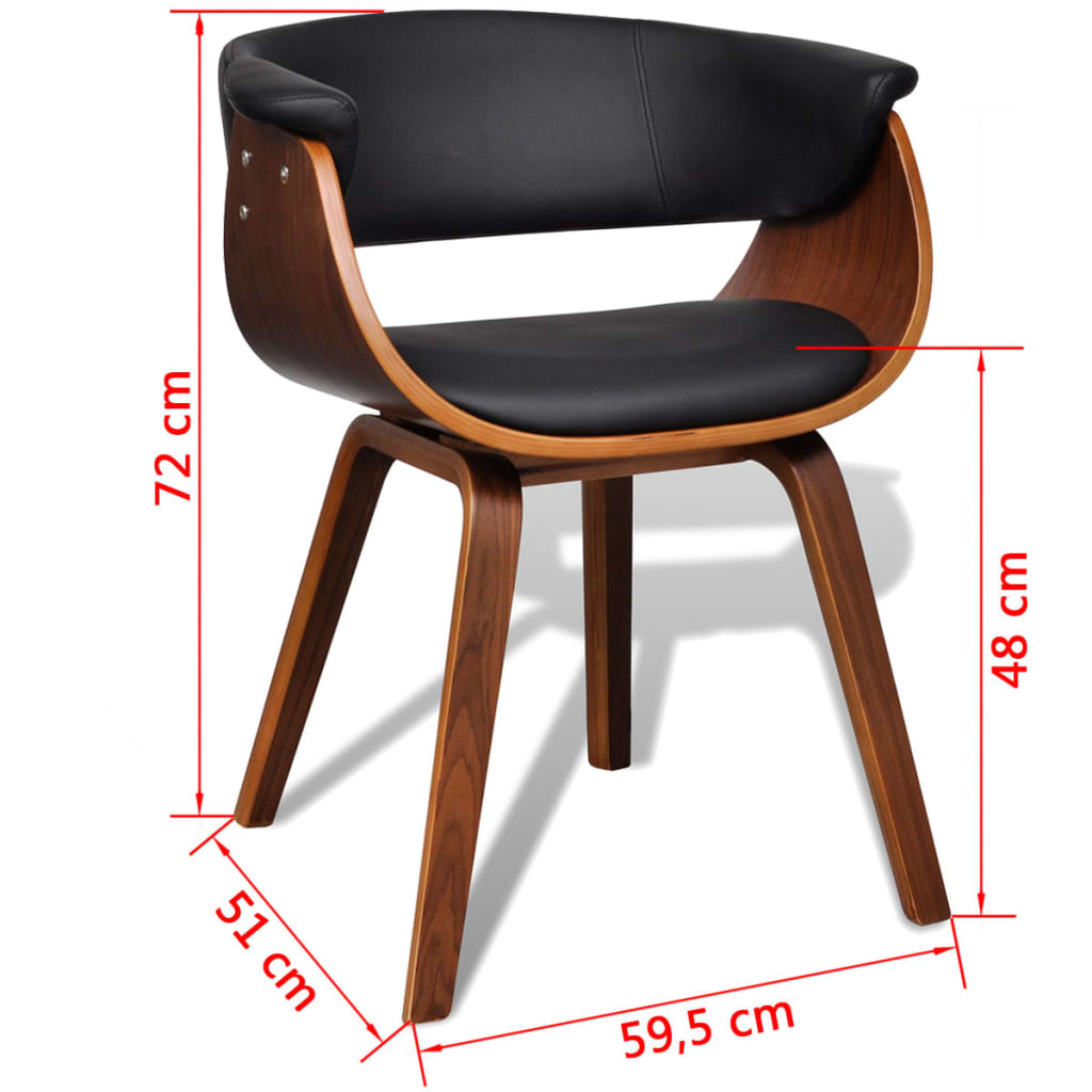 vidaXL Blagovaonske stolice 4 kom od zaobljenog drva i umjetne kože