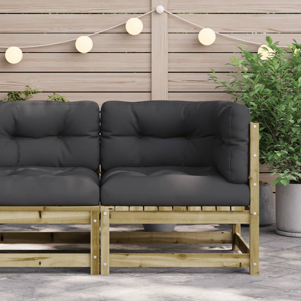 vidaXL Kutna vrtna sofa s jastucima od impregnirane borovine