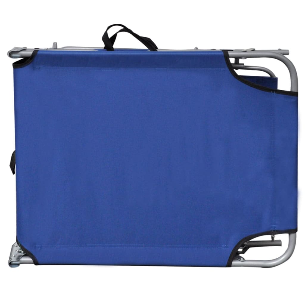 vidaXL Sklopiva ležaljka za sunčanje s krovom čelik i tkanina plava