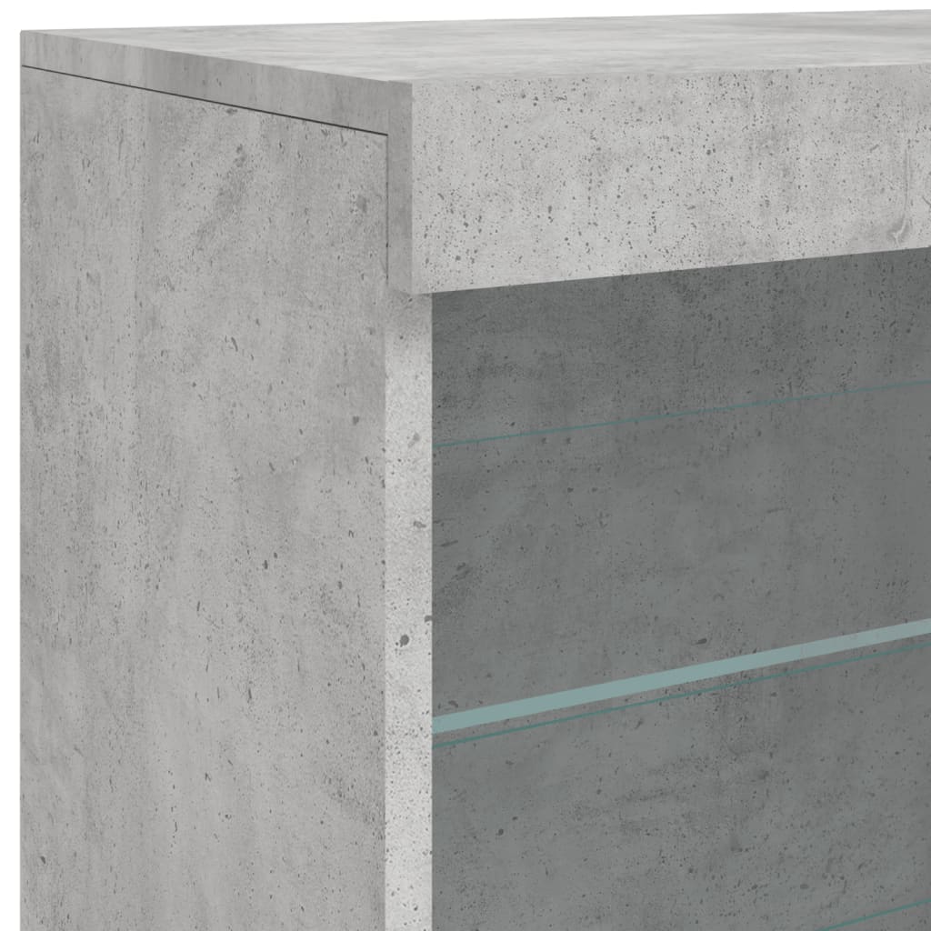 vidaXL Komoda s LED svjetlima siva boja betona 60,5x37x67 cm