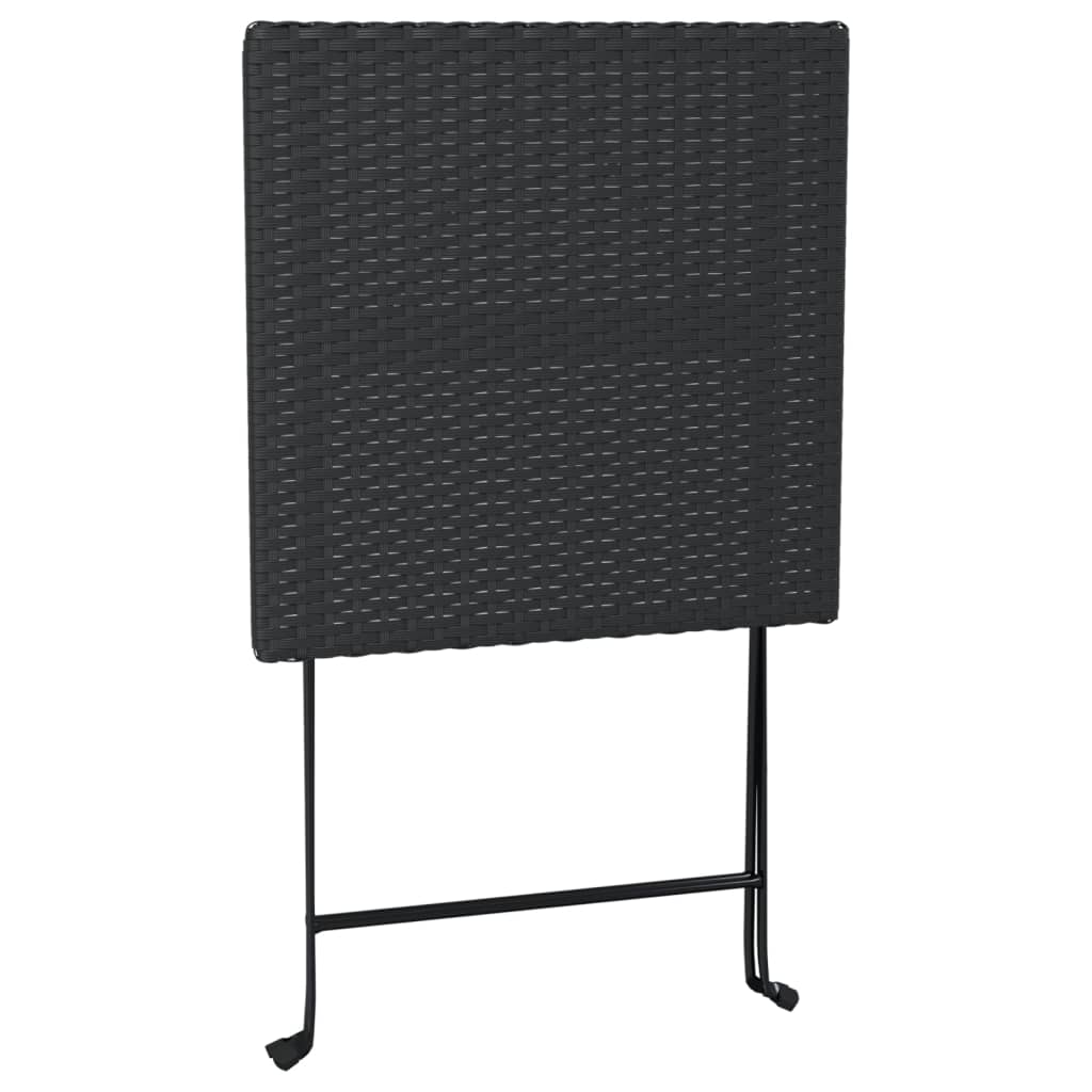 vidaXL Sklopivi bistro stol crni 55 x 54 x 71 cm od poliratana