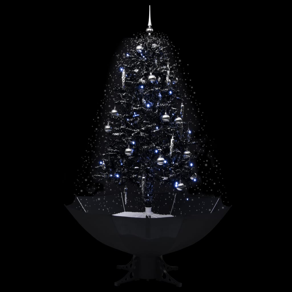 vidaXL Božićno drvce koje sniježi sa stalkom crno 170 cm PVC
