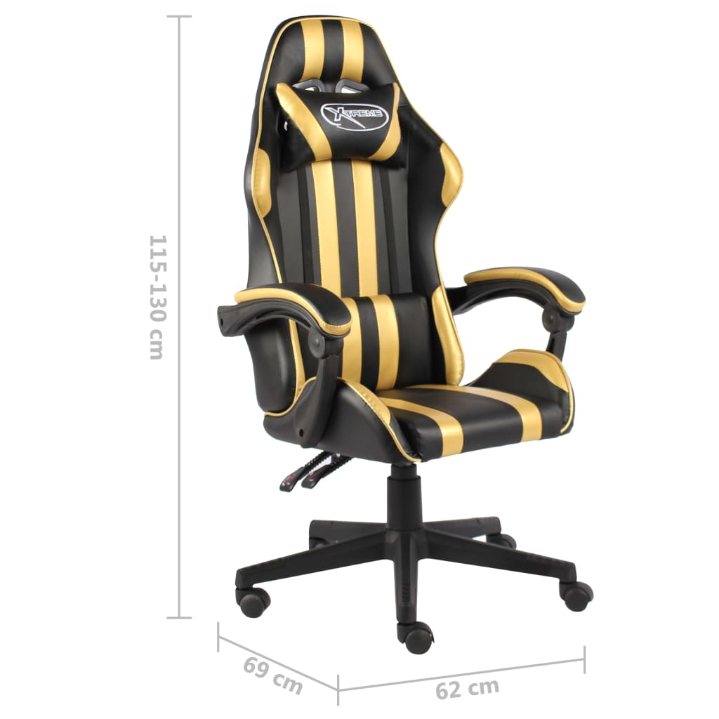 vidaXL Igraća stolica od umjetne kože crno-zlatna