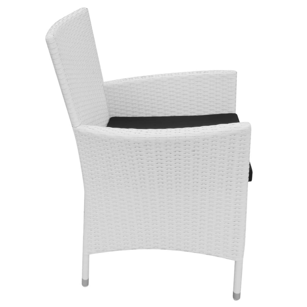 vidaXL Vrtne stolice 4 kom s jastucima poliratan krem bijele