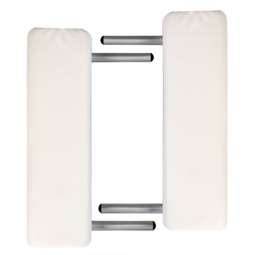 Krem bijeli sklopivi masažni trodijelni stol s aluminijskim okvirom